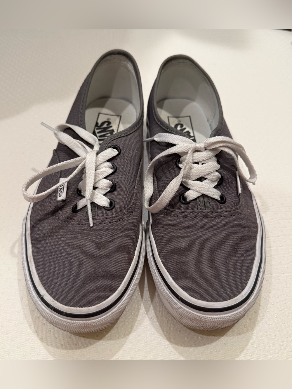 Vans Low-Top Canvas Sneakers in Charcoal and White